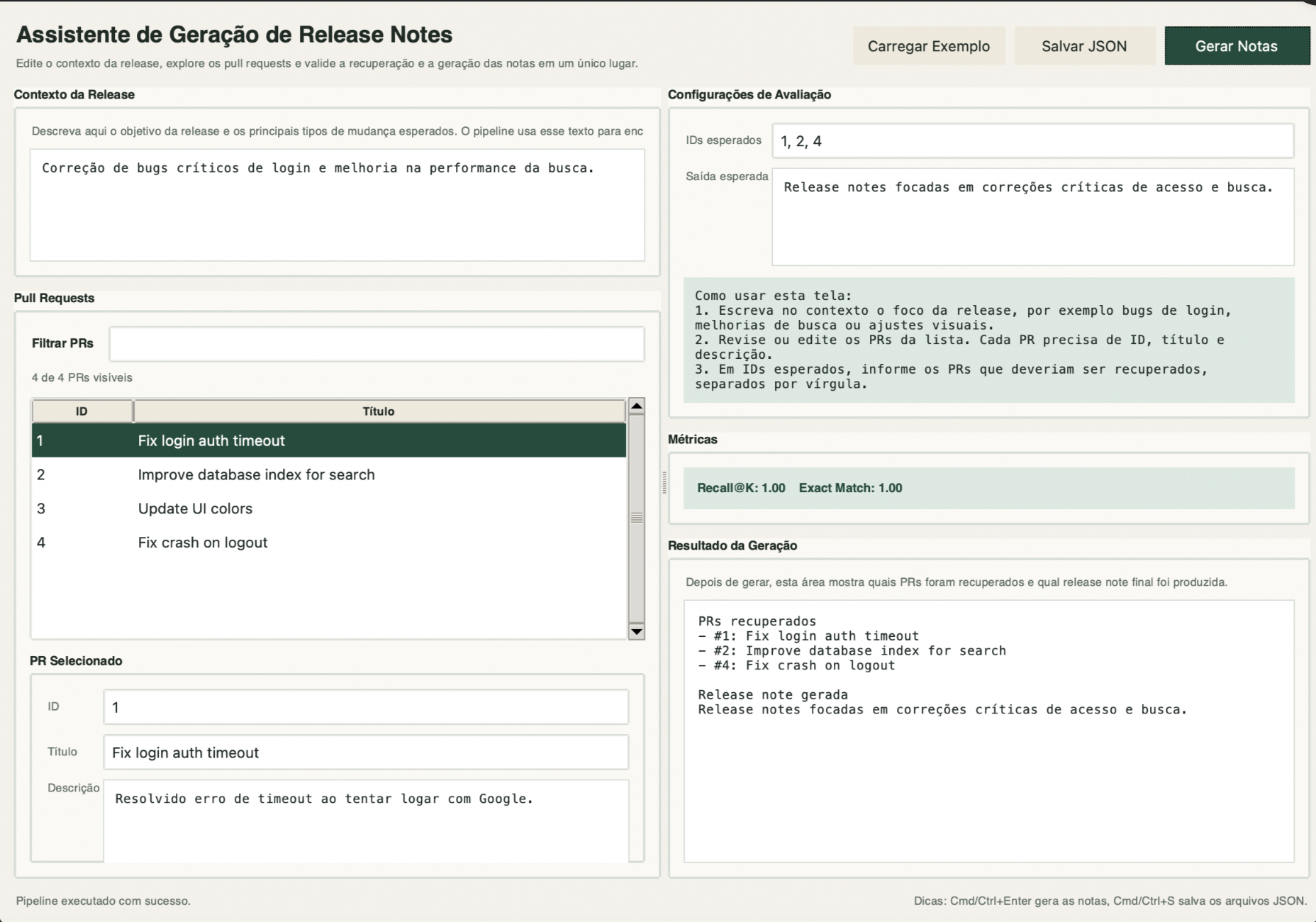 Release Notes Generation Assistant